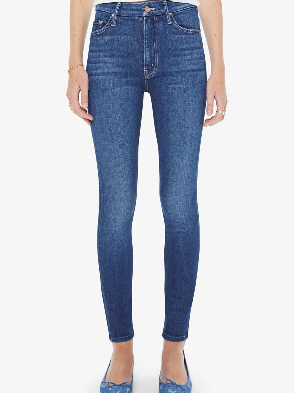 MOTHER The Looker High Waist Skinny Denim Jeans in Cocktail Hour Size 27